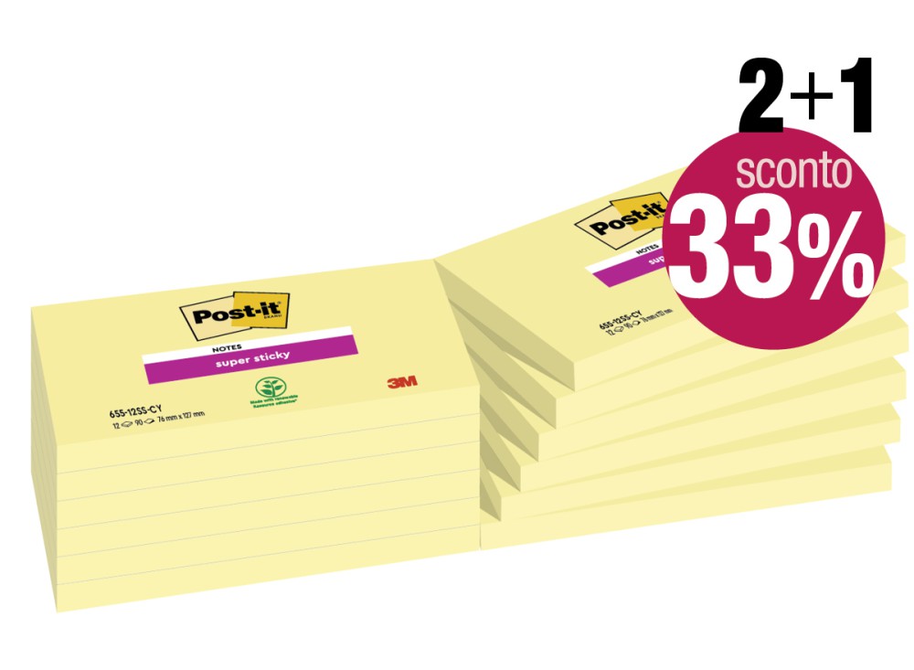 POST-IT SUPERSTICKY CANARY MM 76X127 CF1