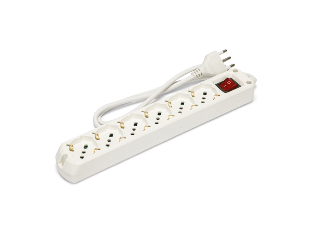 Presa 6 Uscite Schuko 10/16A Cavo 1,5 MT