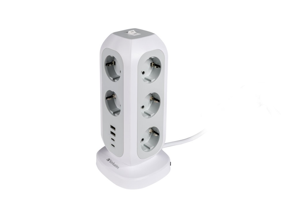 Presa Tower 11 Uscite Shuko 10/16A 2XUsb - 2XUsb-C