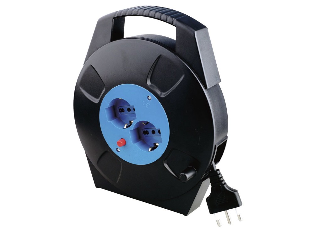 Prolunga con Avvolgicavo e Doppia Presa in Uscita