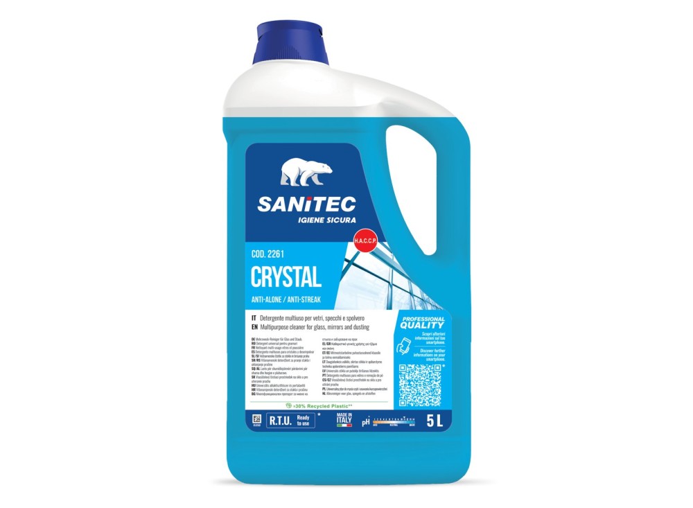 Pulitore Crystal Vetri, Detergente Multiuso, Diverse Capacità