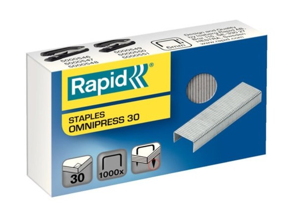 Punti Rapid Omnipress 30 Galvanizzati 1000 Pz 6 mm