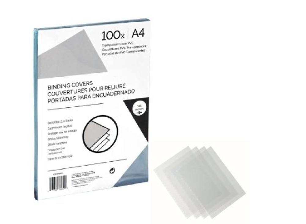 Quadranti per rilegatura A4 in PVC trasparente, 100 pezzi