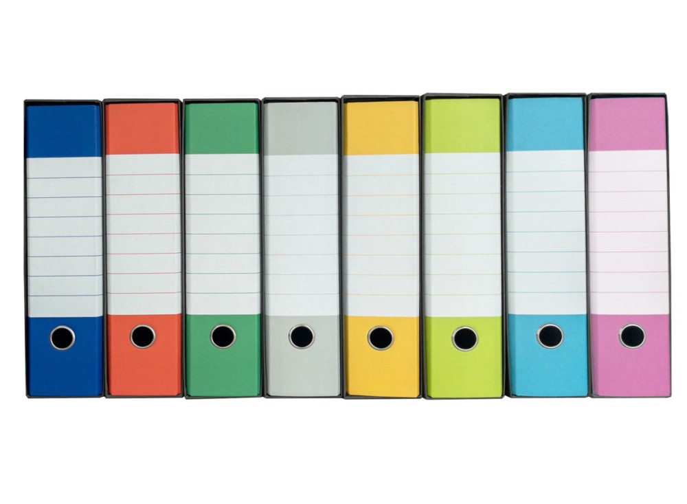 Raccoglitore Protocollo Dorso 8cm, a leva a 2 Anelli, Vari Colori