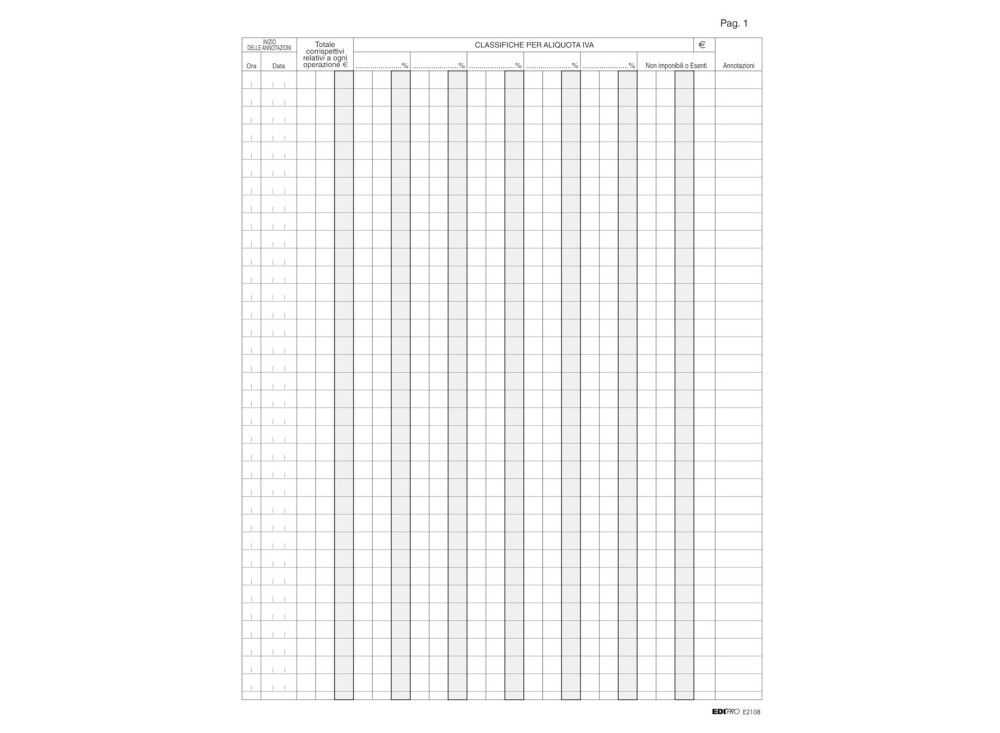 Registro dei Corrispettivi per il Mancanto Funzionamento Registratori Telematici e Apparecchi Misuratori Fiscali, 24,5x3 EX10002279