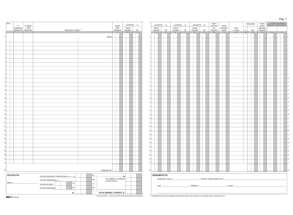Registro IVA Fatture Emesse