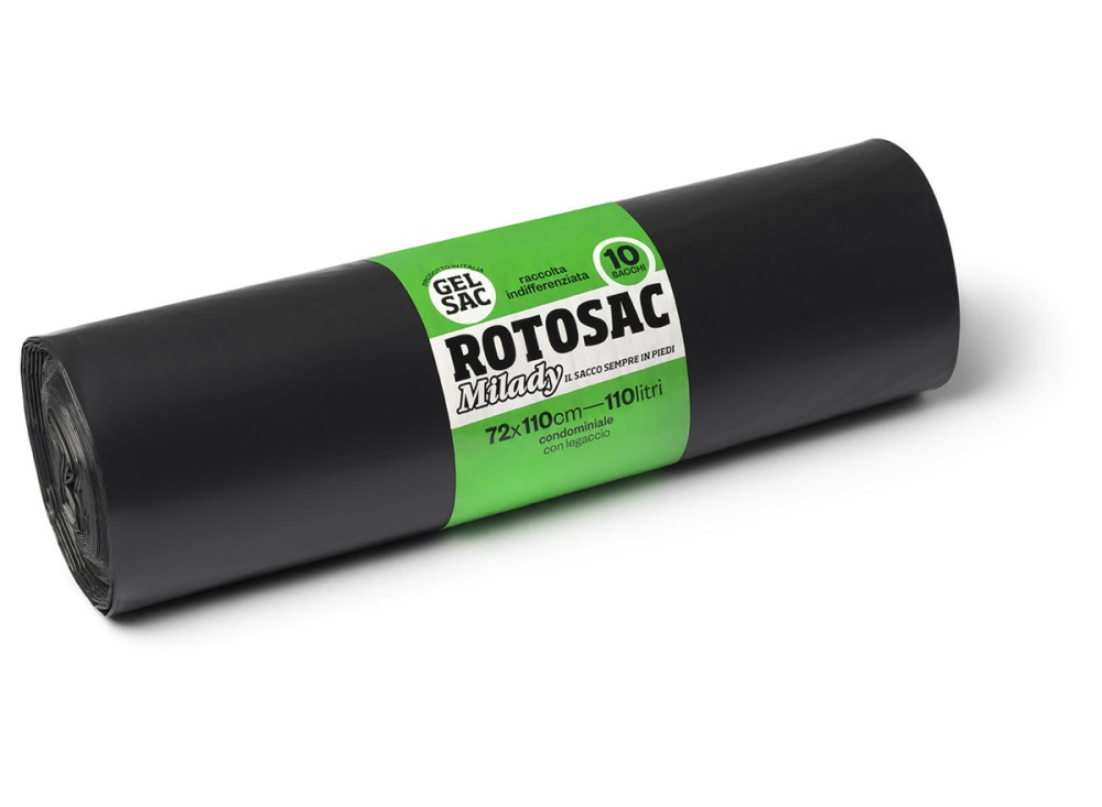 Sacchi Neri Milady con Base Rinforzata, Disponibili in Diverse Capacità
