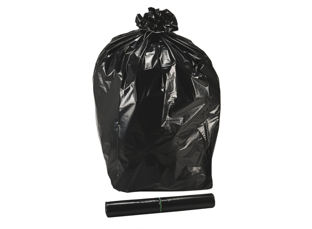 Sacchi Neri per Pattumiera Strong, Capacità 130 lt, Micron 50