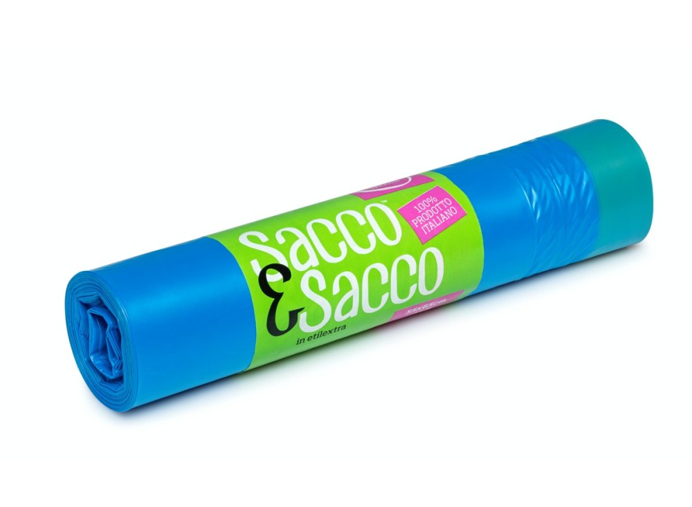 SACCHI PATTUMIERA C/MANIGLIE RT.15  55X65 AZZURRO