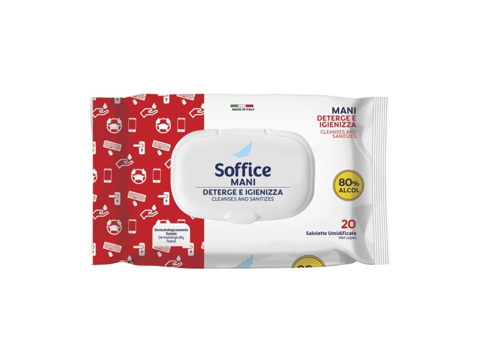 Salviette Mani Disinfettanti Monouso, Confezione da 20 Pezzi 0R0149 0680122