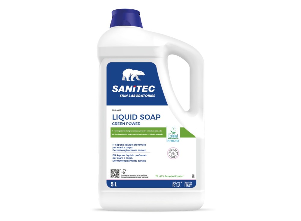 Sapone Liquido Greenpower Mani e Corpo, Ecolabel, Disponibile in Diversi Formati