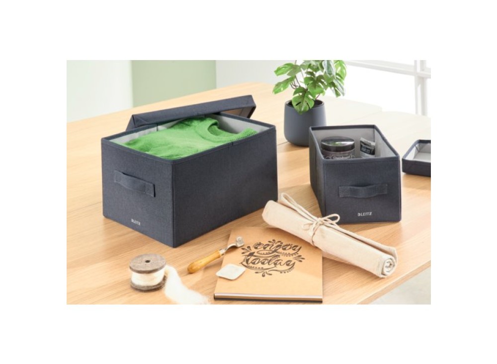 Scatola in Tessuto, con Coperchio, Vari Formati, Grigio Scuro, Cf. 2 pz.