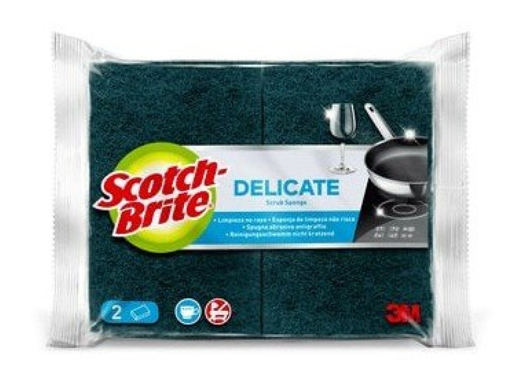 Scotch-Brite® Spugna Abrasiva Delicata Antigraffio, 2 Pezzi per Confezione