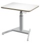 Scrivania Compatta Elettrica Sit-Stand con Ruote, Salvaspazio, Bianca