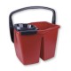 Secchio Doppia Vasca con Strizzatore, Colore Rosso