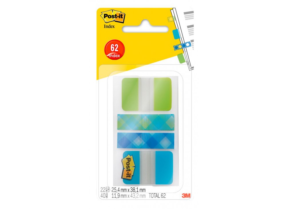 Segnapagina Post-it® Index 686 Medium Strong + Mini collezione Fantasia Scozzese