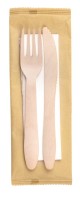 Set Posate Monouso in Legno+Tovagliolo