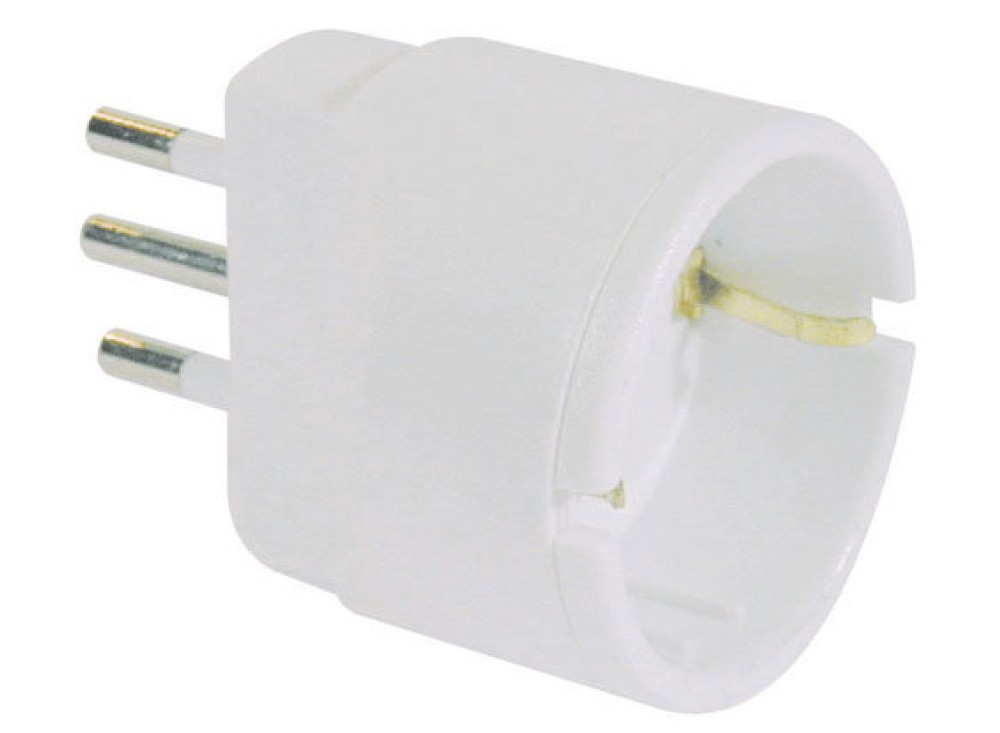 SPINA 2P.+T 10A 1 PRESA SCHUKO 10A BIANCO