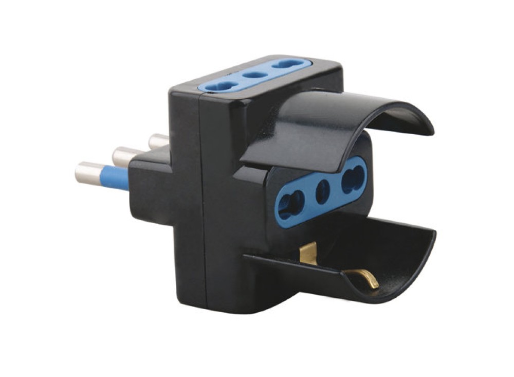 SPINA 2P.+T 16A/2 PRESE 10/16A SHUKO COL.NERO