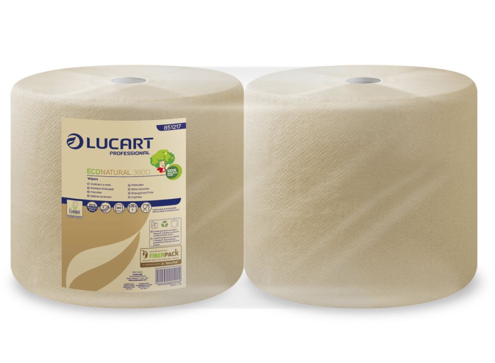 Strofinaccio a Rotolo EcoNatural 3800, 800 Strappi, 100% Carta Riciclata di Avena