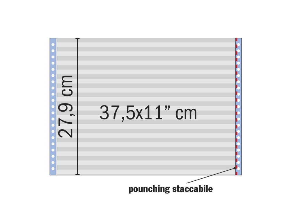 Tabulati a Modulo Continuo, Pura Cellulosa, 37,5 x 11", 2000 Fogli
