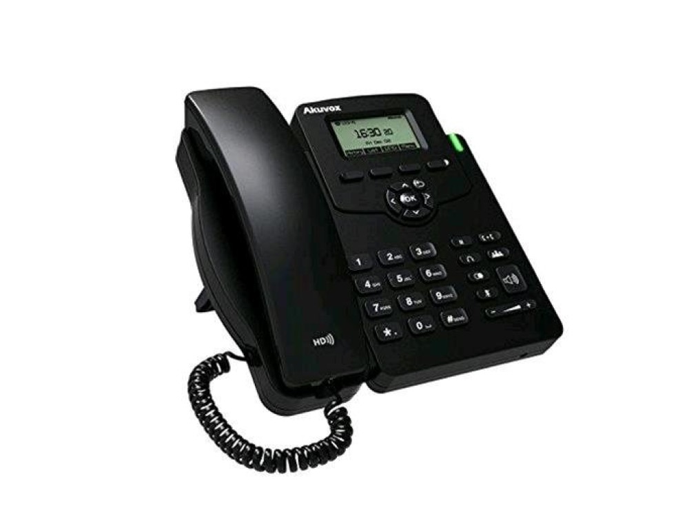 Telefono Fisso IP Mono Linea, Rubrica Fino a 500 Nomi, Dotato di Registro Chiamate, Selezione Abbreviata, Vivavoce, Tras