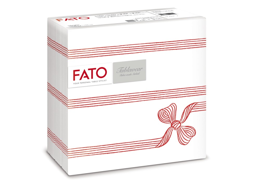 Tovaglioli in Carta a Secco con Decori Natalizi, Effetto Tessuto, CF 50