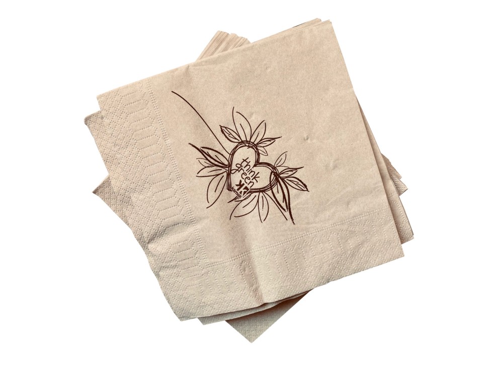 Tovaglioli Karnak in Carta EcoNatural, 100% Carta Ecologica, Formato cm 33x33