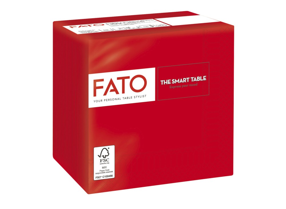 Tovaglioli Lisci, 100% Pura Cellulosa, Colore Rosso, Formato cm 24x24