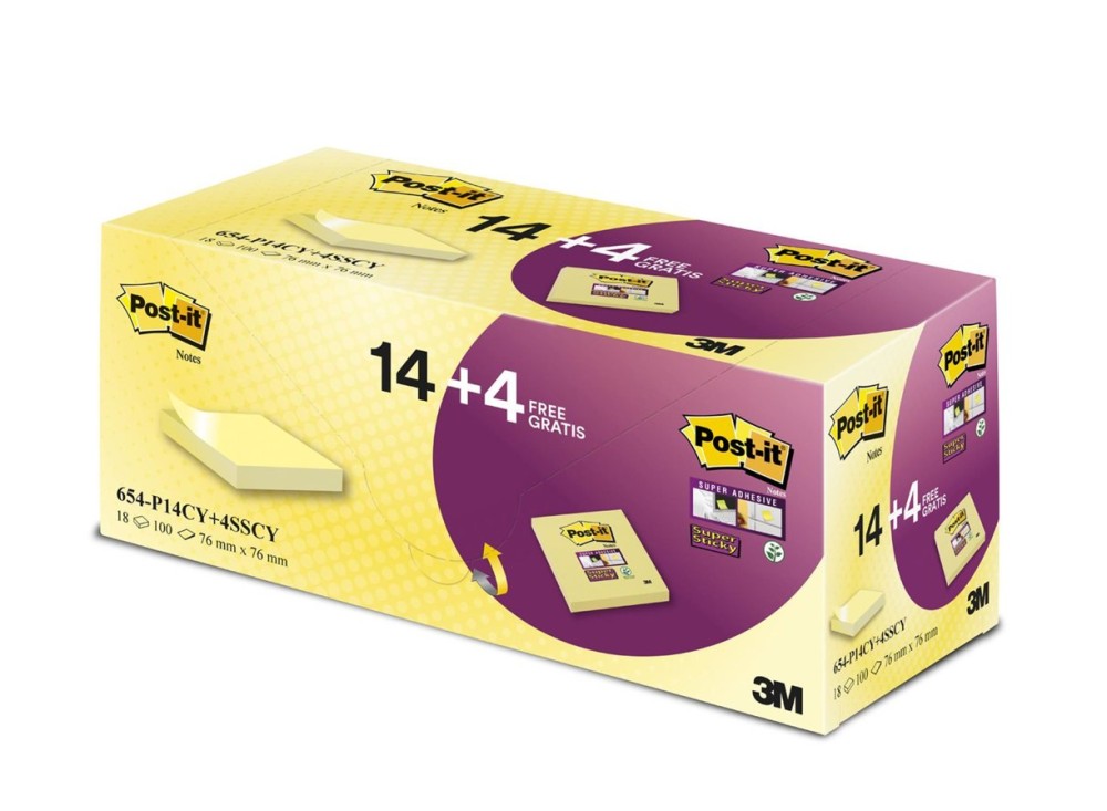 Value Pack Foglietti Post-it® Giallo Canary  + Post-it® Supersticky