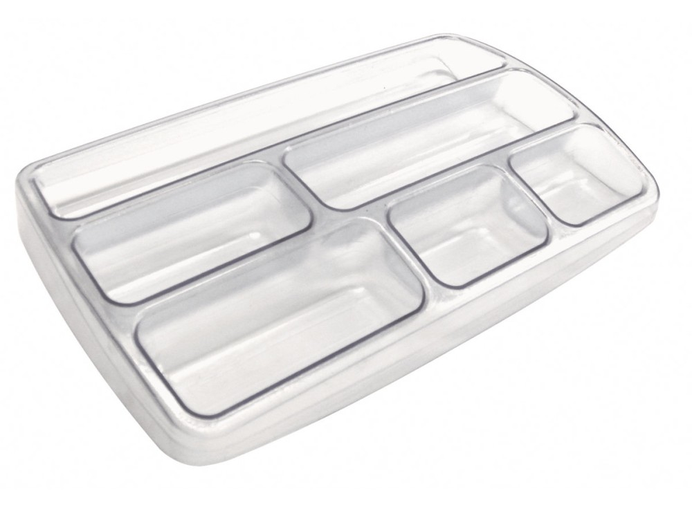 Vaschetta Portaoggetti in Plastica Antiurto, 6 Scomparti
